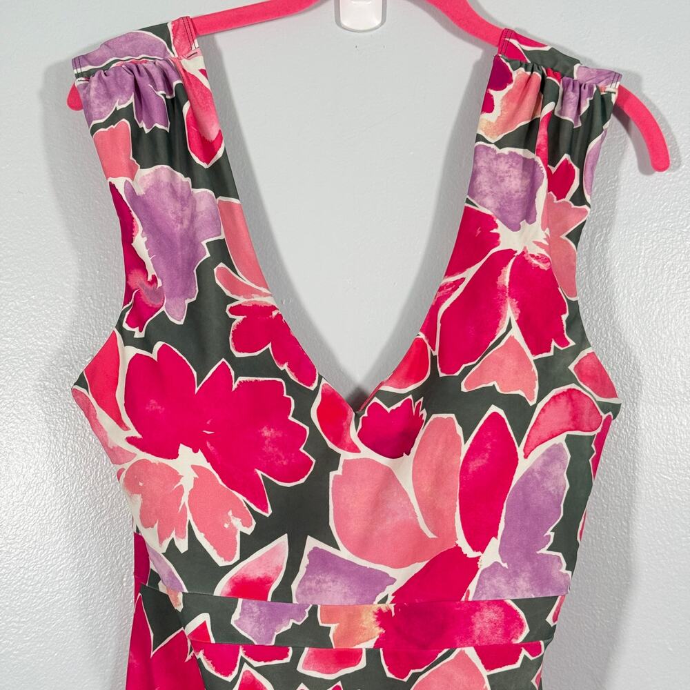 Summersalt 16 The Ruched Backflip Watercolor Petal Olive & Spritz Tummy Control - Picture 2 of 6